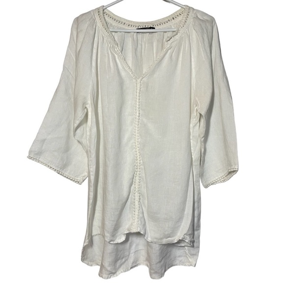 Lungo L’arno Made in Italy Linen Tunic Top size 1X - Picture 1 of 7